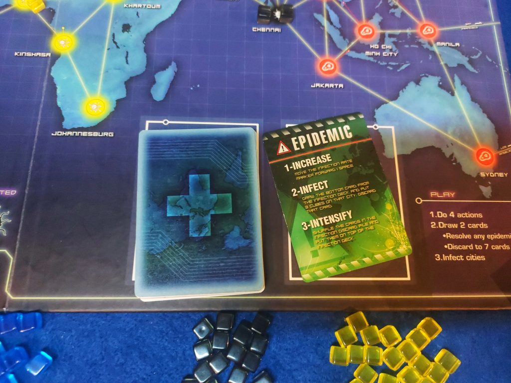 Carta de epidemia del juego pandemic. 